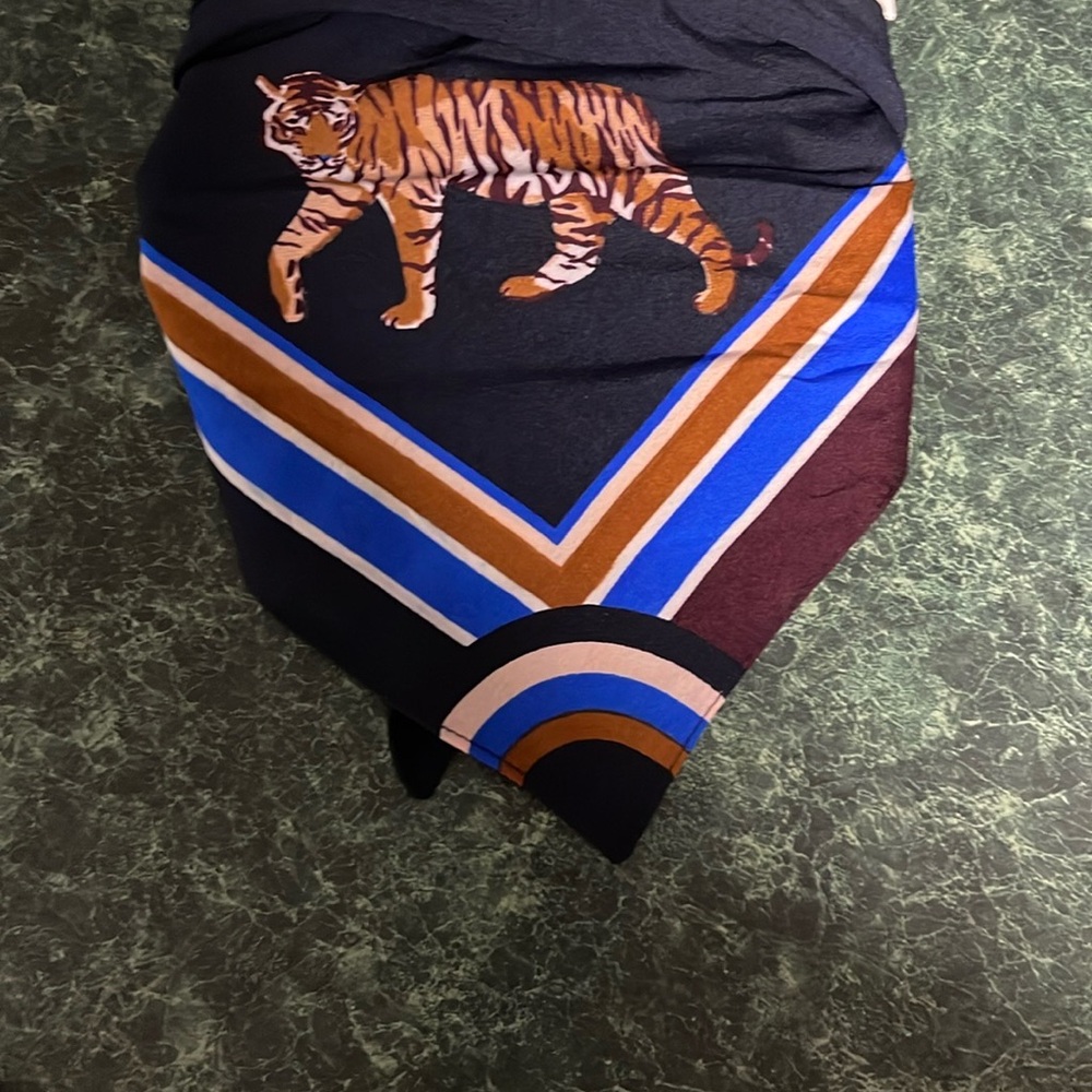 Pieces Tiger Print polyester Scarf multi use Hair tie, Neck scarf, Bag Accesory